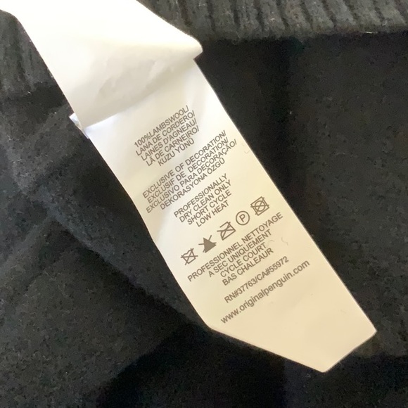 An Original penguin by Munsingwear 100% lambswool charcoal Women XL sweater - Picture 4 of 9